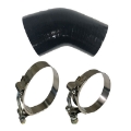45 Degree Black Silicone 2.5" to 3" Hose Coupler+2.5’’Hose Clamp +3’’ Hose Clamp