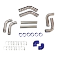 New 3" Universal Intercooler Charge Pipe+Blue Silicones Hose Coupler+SS Clamps