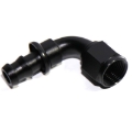 (one) 90 Degree AN8 8AN AN-8 Push On/ Push Lock Hose End Fitting Adapter Black