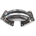 Turbo Charger Flange Conversion Adapter T4-4 bolt to T4-4 bolts Flange 90° SS